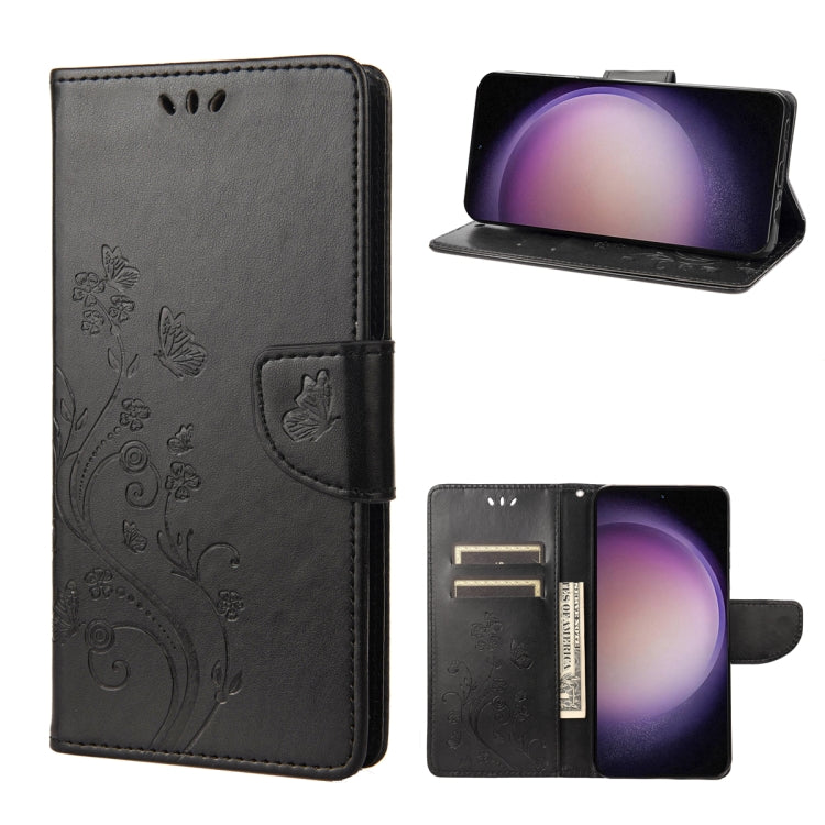 Butterfly Flower Pattern Flip Leather Phone Case