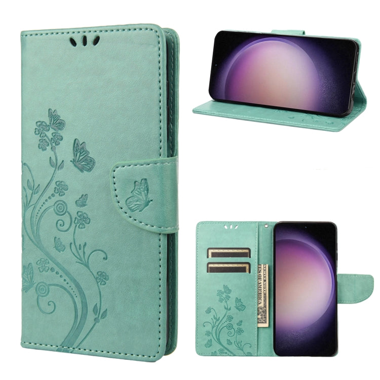 Butterfly Flower Pattern Flip Leather Phone Case