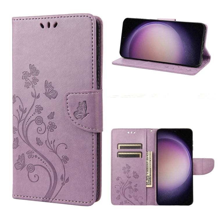 Butterfly Flower Pattern Flip Leather Phone Case