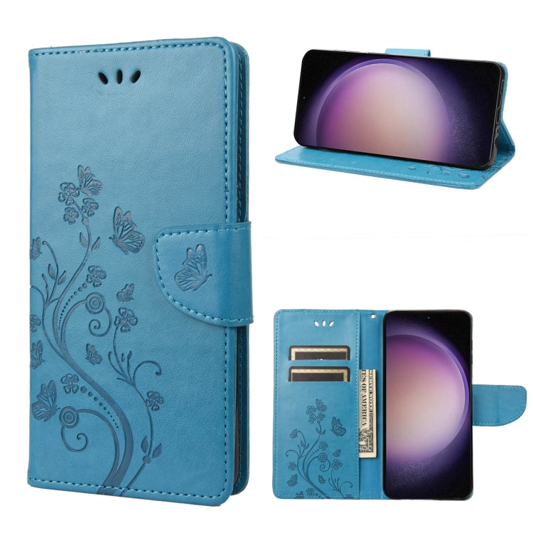 Butterfly Flower Pattern Flip Leather Phone Case