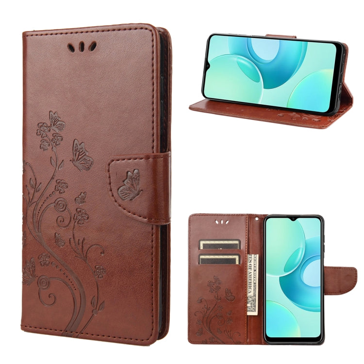 Butterfly Flower Pattern Flip Leather Phone Case