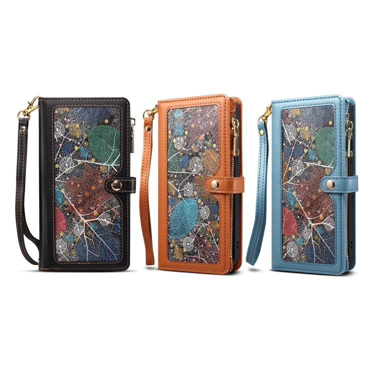 ESEBLE Star Series Lanyard Zipper Wallet RFID Leather Case