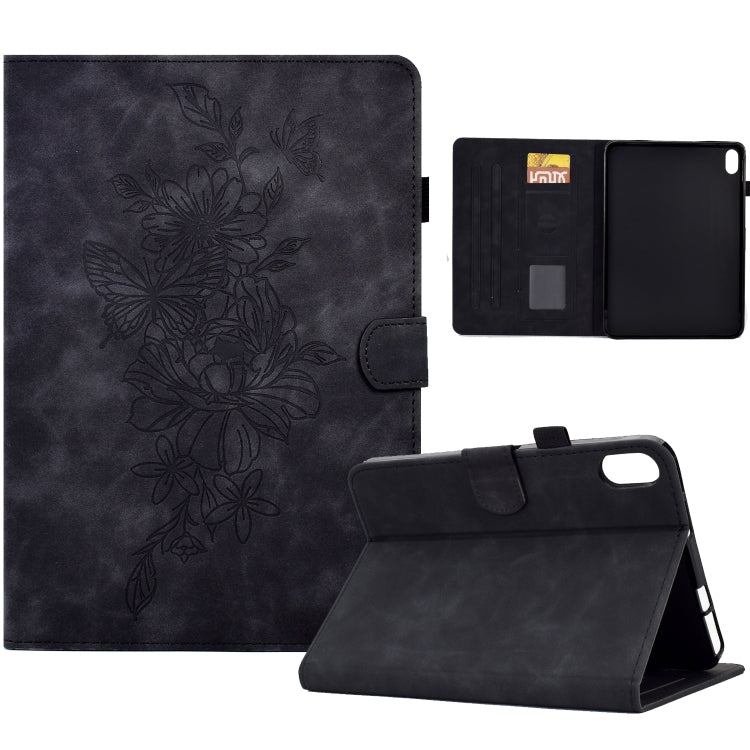 Peony Butterfly Embossed Leather Smart Tablet Case