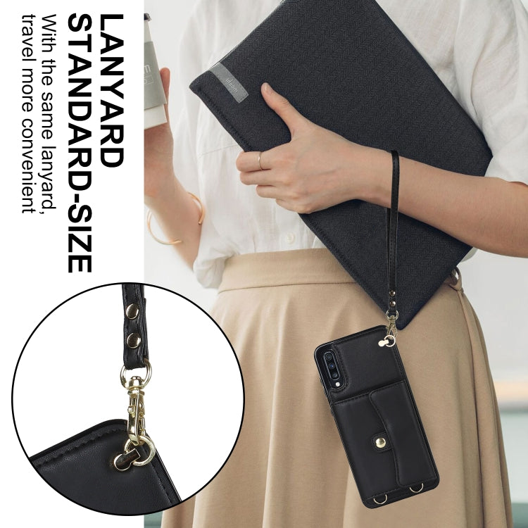RFID Card Slot Leather Phone Case with Long Lanyard