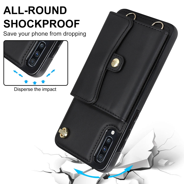 RFID Card Slot Leather Phone Case with Long Lanyard