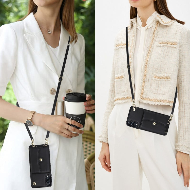 RFID Card Slot Leather Phone Case with Long Lanyard