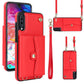RFID Card Slot Leather Phone Case with Long Lanyard