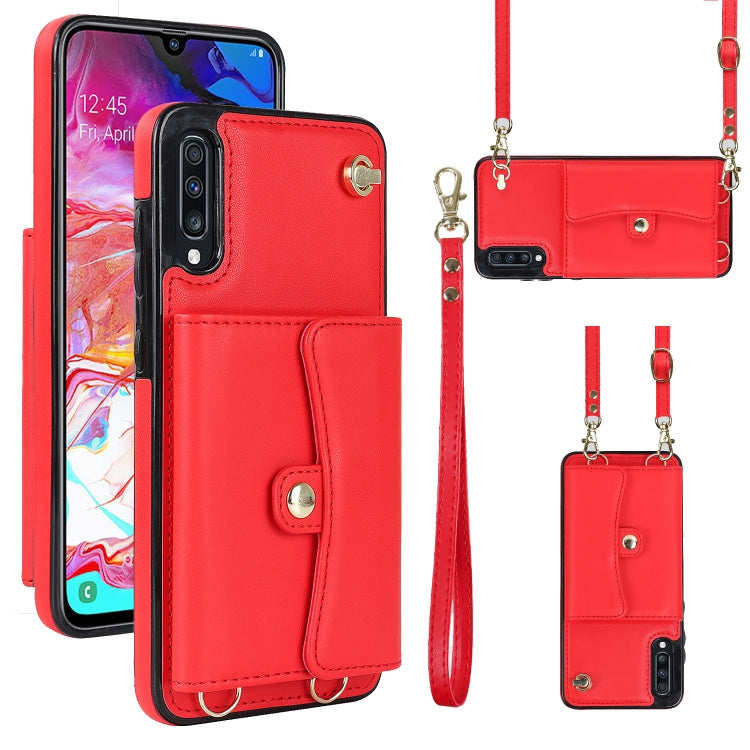 RFID Card Slot Leather Phone Case with Long Lanyard