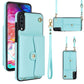 RFID Card Slot Leather Phone Case with Long Lanyard