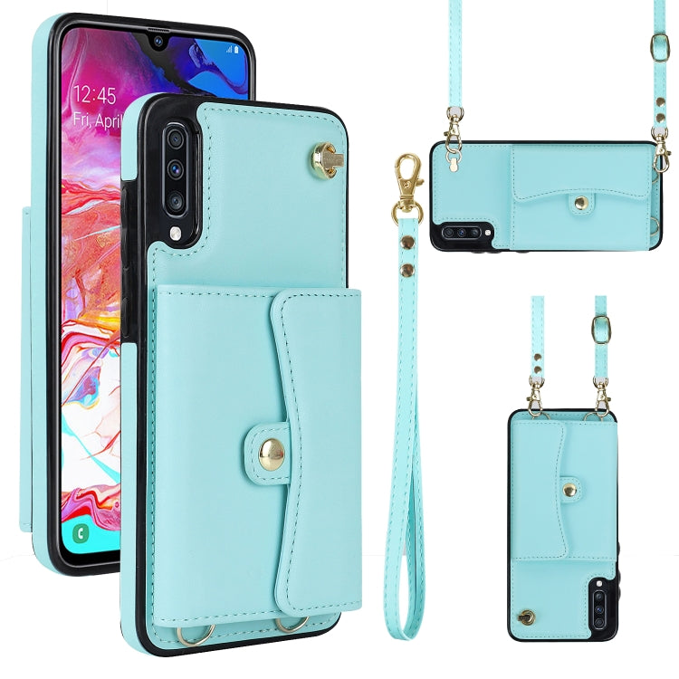 RFID Card Slot Leather Phone Case with Long Lanyard