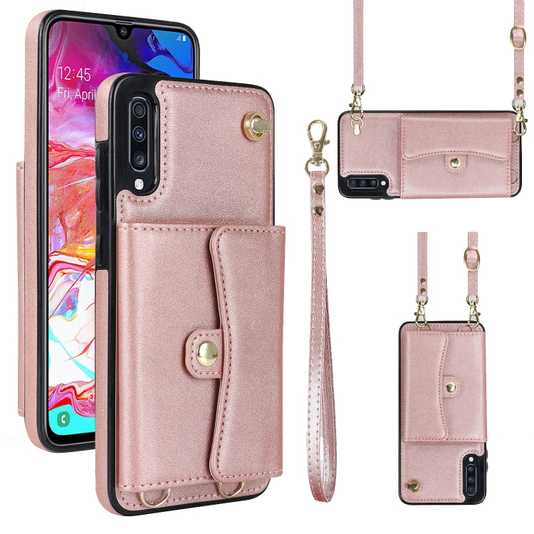 RFID Card Slot Leather Phone Case with Long Lanyard