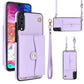 RFID Card Slot Leather Phone Case with Long Lanyard