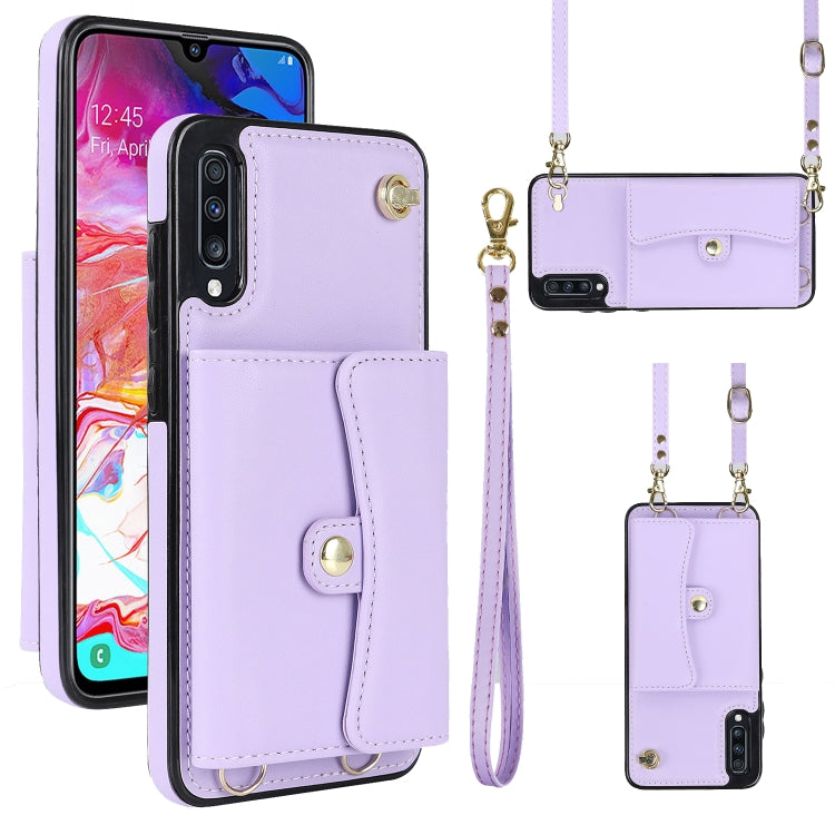 RFID Card Slot Leather Phone Case with Long Lanyard