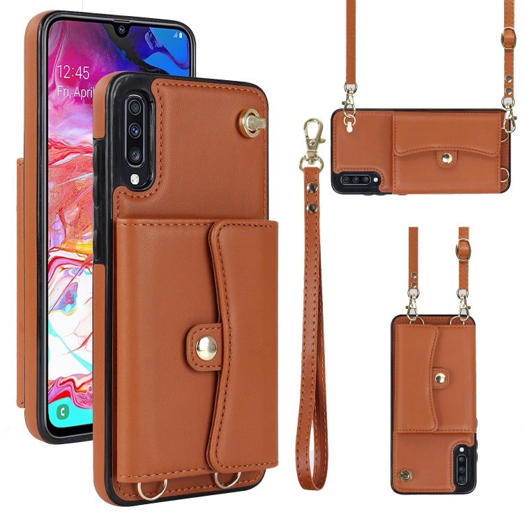 RFID Card Slot Leather Phone Case with Long Lanyard
