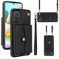 RFID Card Slot Leather Phone Case with Long Lanyard