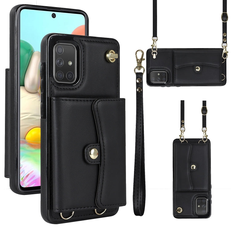 RFID Card Slot Leather Phone Case with Long Lanyard