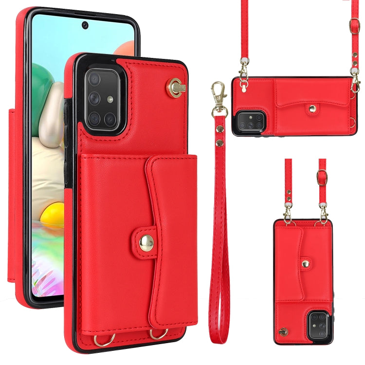 RFID Card Slot Leather Phone Case with Long Lanyard