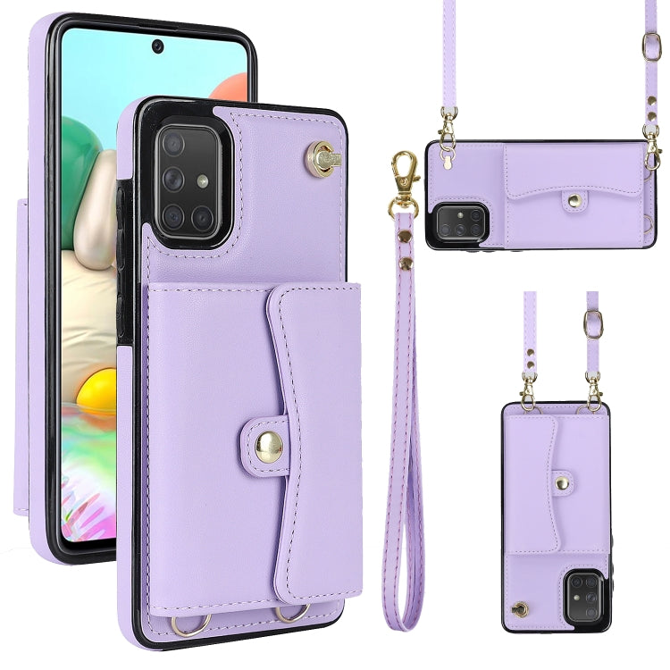 RFID Card Slot Leather Phone Case with Long Lanyard