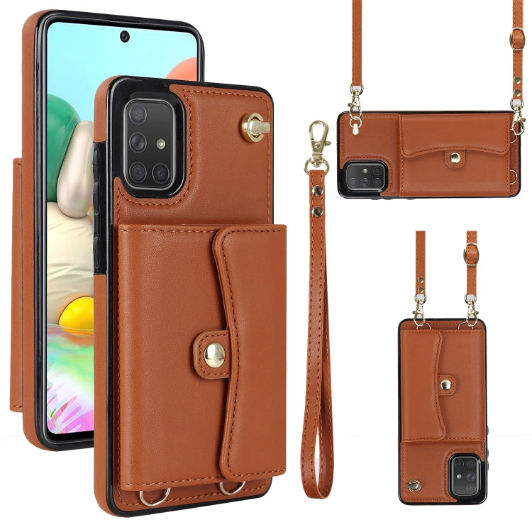 RFID Card Slot Leather Phone Case with Long Lanyard