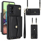 RFID Card Slot Leather Phone Case with Long Lanyard
