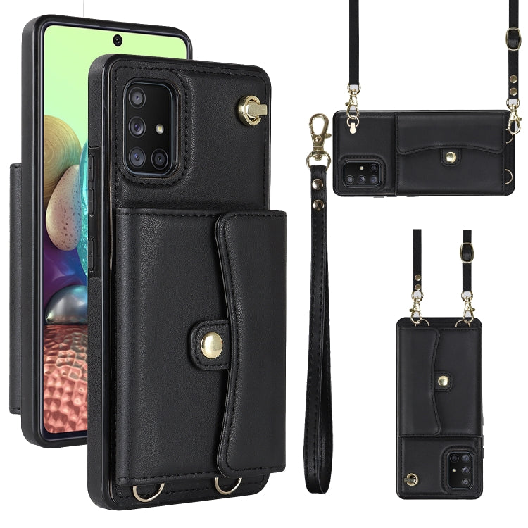 RFID Card Slot Leather Phone Case with Long Lanyard