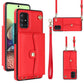 RFID Card Slot Leather Phone Case with Long Lanyard
