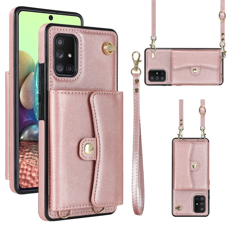 RFID Card Slot Leather Phone Case with Long Lanyard