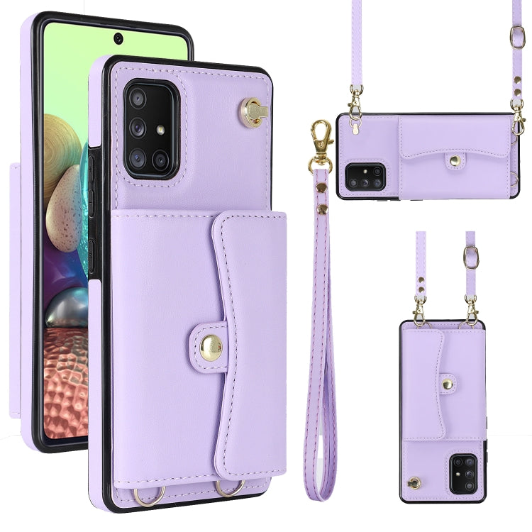 RFID Card Slot Leather Phone Case with Long Lanyard