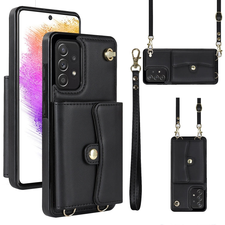 RFID Card Slot Leather Phone Case with Long Lanyard