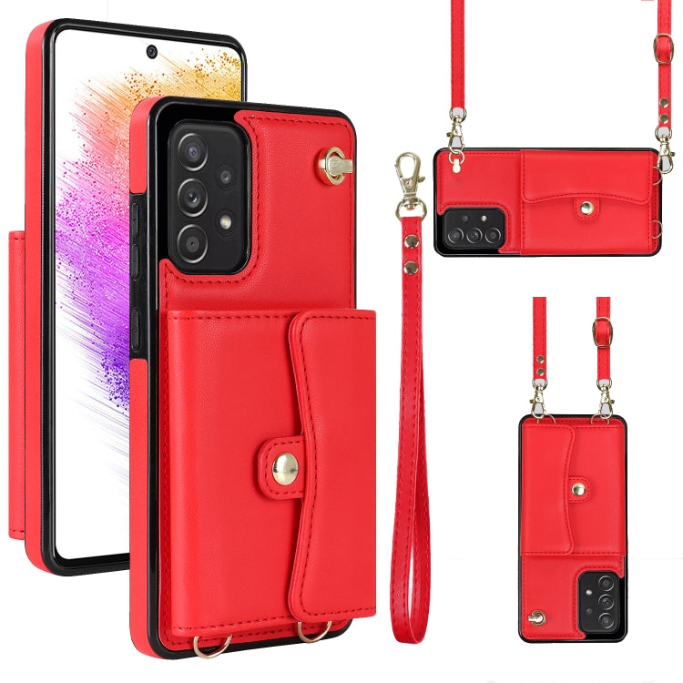 RFID Card Slot Leather Phone Case with Long Lanyard