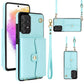 RFID Card Slot Leather Phone Case with Long Lanyard
