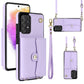 RFID Card Slot Leather Phone Case with Long Lanyard