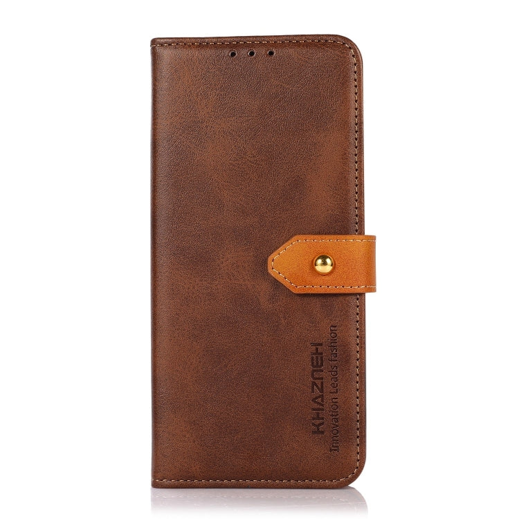 KHAZNEH Dual-color Cowhide Texture Leather Phone Case