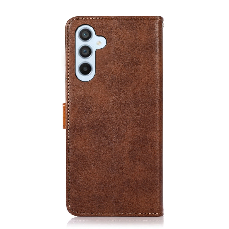 KHAZNEH Dual-color Cowhide Texture Leather Phone Case