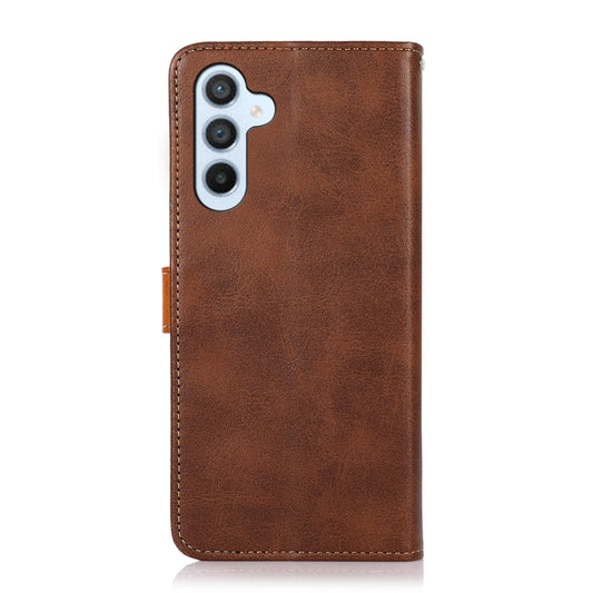 KHAZNEH Dual-color Cowhide Texture Leather Phone Case