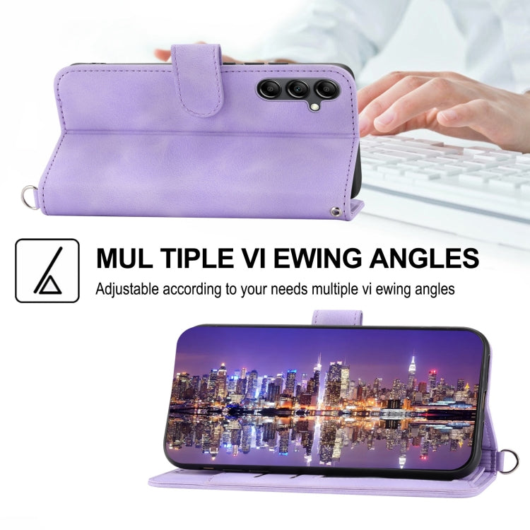 Skin-feel Flowers Embossed Wallet Leather Phone Case