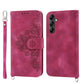 Skin-feel Flowers Embossed Wallet Leather Phone Case