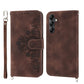 Skin-feel Flowers Embossed Wallet Leather Phone Case