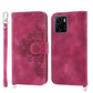 Skin-feel Flowers Embossed Wallet Leather Phone Case