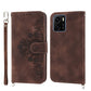 Skin-feel Flowers Embossed Wallet Leather Phone Case