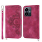 Skin-feel Flowers Embossed Wallet Leather Phone Case