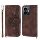 Skin-feel Flowers Embossed Wallet Leather Phone Case