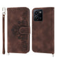 Skin-feel Flowers Embossed Wallet Leather Phone Case