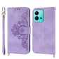 Skin-feel Flowers Embossed Wallet Leather Phone Case