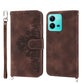 Skin-feel Flowers Embossed Wallet Leather Phone Case