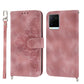 Skin-feel Flowers Embossed Wallet Leather Phone Case