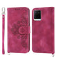 Skin-feel Flowers Embossed Wallet Leather Phone Case