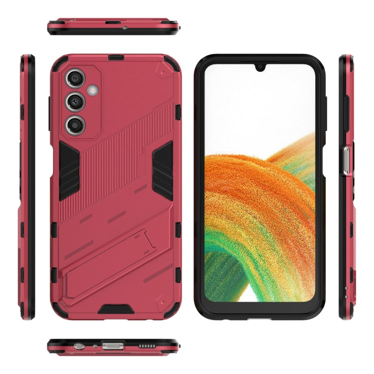 Punk Armor 2 in 1 PC + TPU Shockproof Phone Case with Invisible Holder
