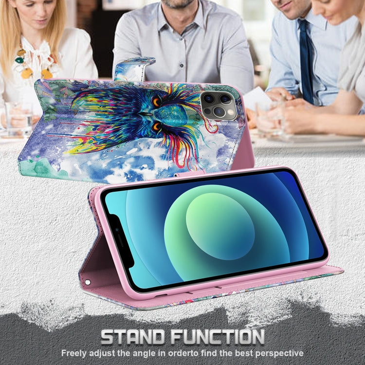 3D Painting Pattern TPU + PU Leather Phone Case