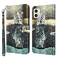 3D Painting Pattern TPU + PU Leather Phone Case